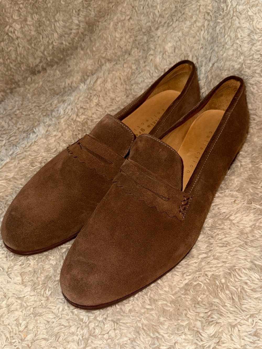 Patricia Green Brown Suede Women's  Slip-On Loafers